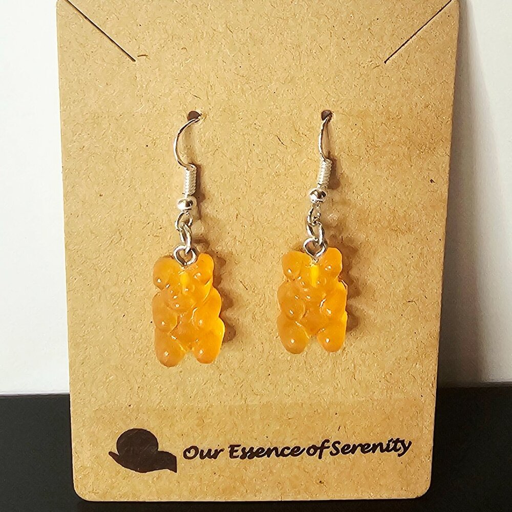 NWT Orange Gummy Bear Earrings – Fun, Cute & Playful